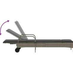 Maison Exclusive - Chaises longues avec coussins lot de 2 gris résine tressée Outlet