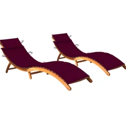 Maison Exclusive - Chaises longues lot de 2 avec coussins bois d'acacia solide Sale