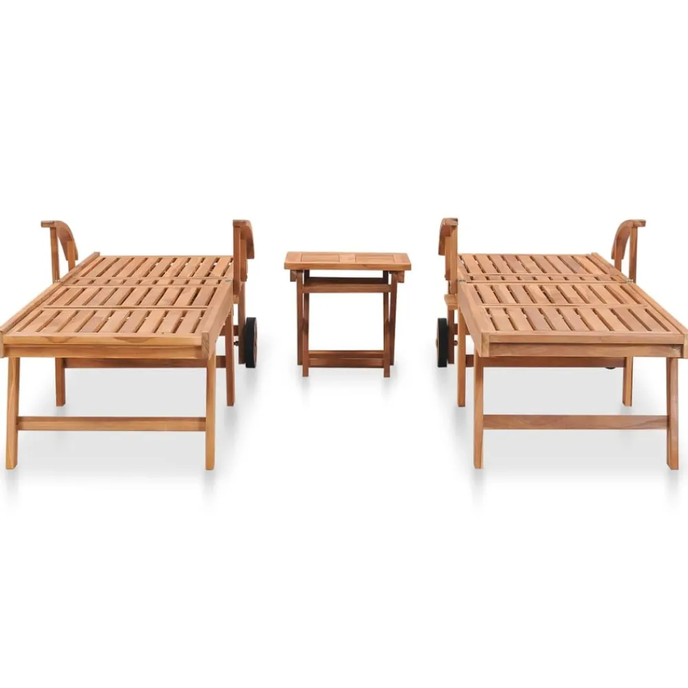 Maison Exclusive - Chaises longues lot de 2 avec table bois de teck solide