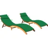 Maison Exclusive Bains De Soleil, Transats Et Hamacs | - Chaises longues lot de 2 avec coussins bois d'acacia solide