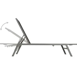 Maison Exclusive - Chaises longues lot de 2 avec table acier et textilène noir Online