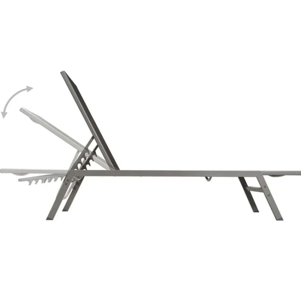 Maison Exclusive - Chaises longues lot de 2 avec table acier et textilène noir Online