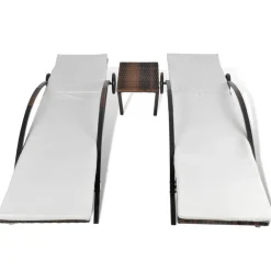 Maison Exclusive Bains De Soleil, Transats Et Hamacs | - Chaises longues avec table résine tressée marron