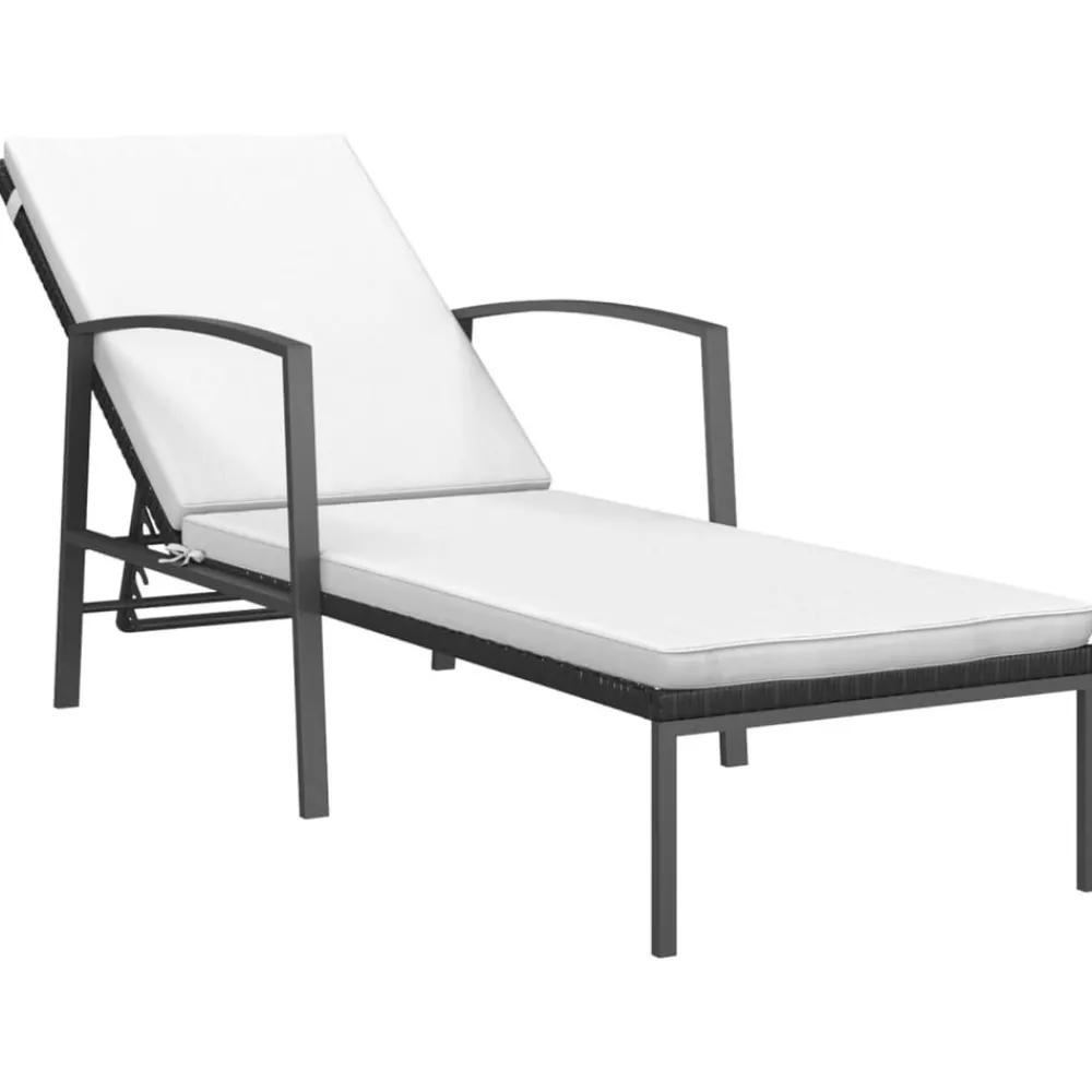 Maison Exclusive Bains De Soleil, Transats Et Hamacs | - Chaises longues lot de 2 avec table résine tressée noir