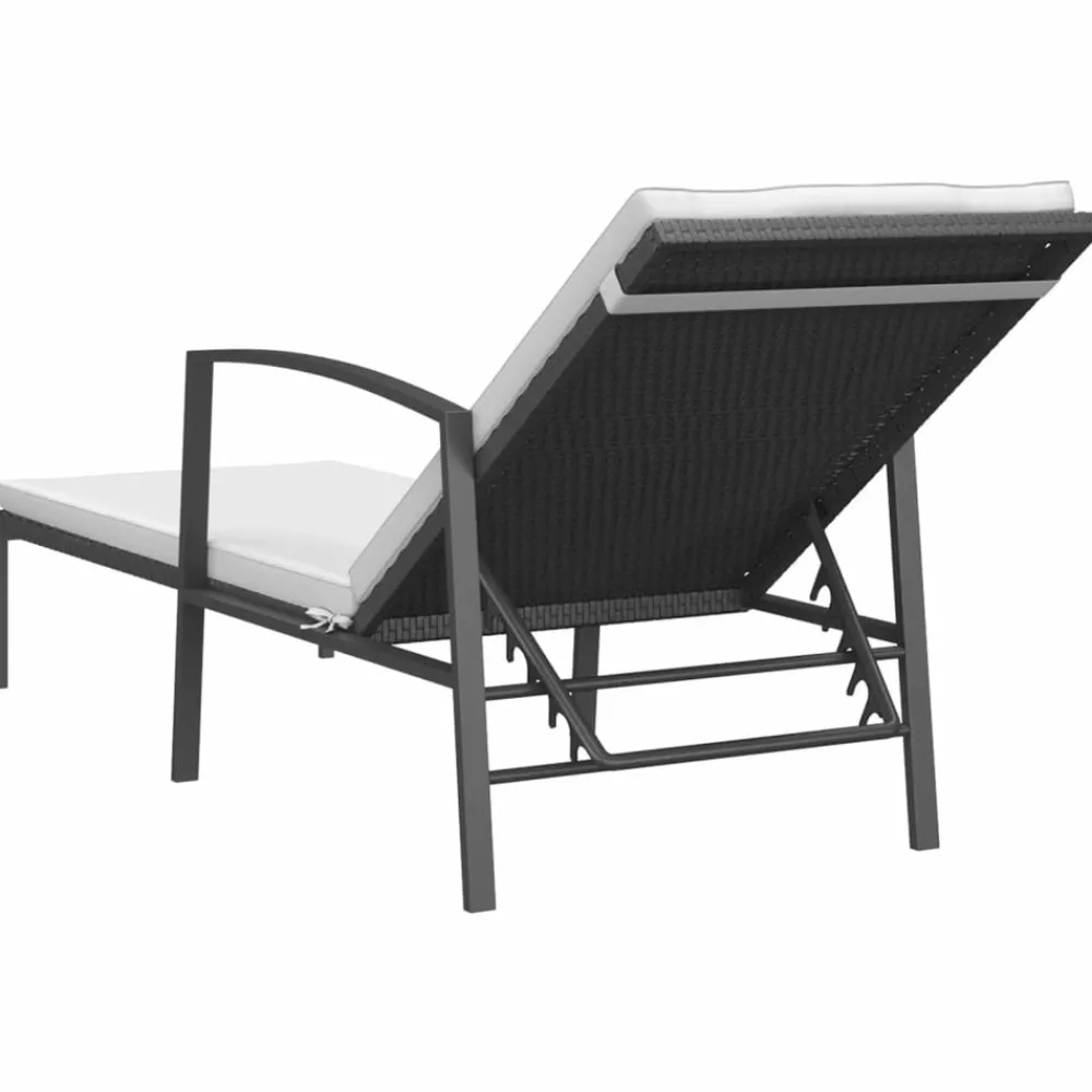 Maison Exclusive Bains De Soleil, Transats Et Hamacs | - Chaises longues lot de 2 avec table résine tressée noir