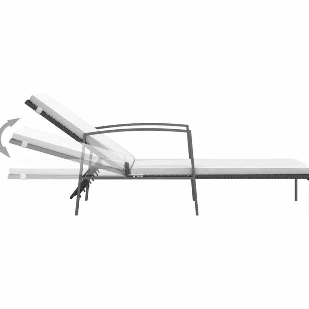 Maison Exclusive Bains De Soleil, Transats Et Hamacs | - Chaises longues lot de 2 avec table résine tressée noir