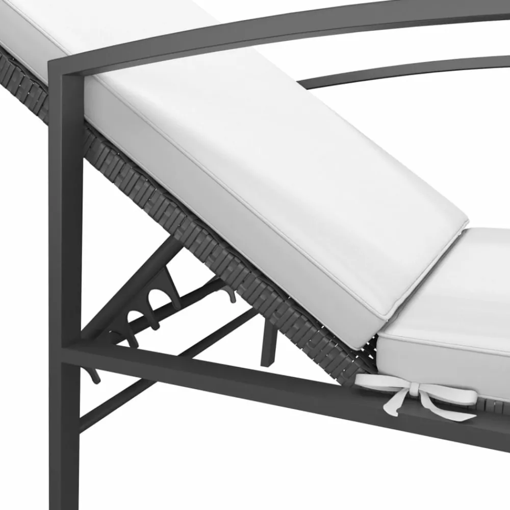 Maison Exclusive Bains De Soleil, Transats Et Hamacs | - Chaises longues lot de 2 avec table résine tressée noir