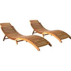 Maison Exclusive - Chaises longues lot de 2 bois d'acacia solide Outlet