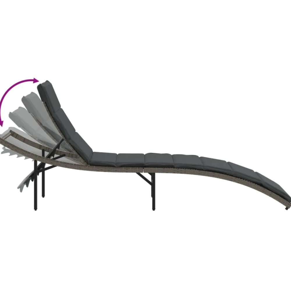 Maison Exclusive Bains De Soleil, Transats Et Hamacs | - Chaises longues lot de 2 avec table gris résine tressée