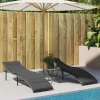 Maison Exclusive Bains De Soleil, Transats Et Hamacs | - Chaises longues lot de 2 avec coussins gris résine tressée