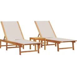 Maison Exclusive Bains De Soleil, Transats Et Hamacs | - Chaises longues lot de 2 avec coussins bois d'acacia solide