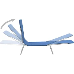 Maison Exclusive Bains De Soleil, Transats Et Hamacs | - Chaises longues pliables lot de 2 acier et tissu bleu
