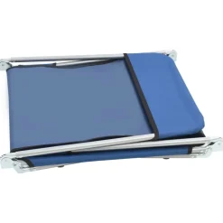 Maison Exclusive Bains De Soleil, Transats Et Hamacs | - Chaises longues pliables lot de 2 acier et tissu bleu