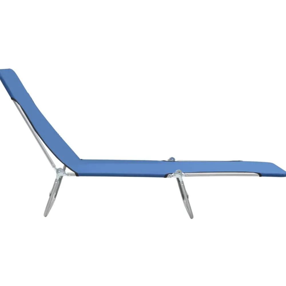 Maison Exclusive Bains De Soleil, Transats Et Hamacs | - Chaises longues pliables lot de 2 acier et tissu bleu