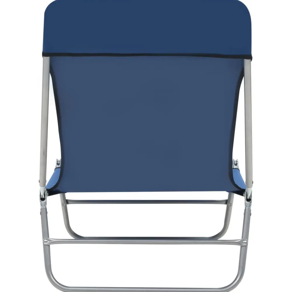 Maison Exclusive Bains De Soleil, Transats Et Hamacs | - Chaises longues pliables lot de 2 acier et tissu bleu