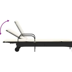 Maison Exclusive Bains De Soleil, Transats Et Hamacs | - Chaises longues avec coussins lot de 2 noir résine tressée