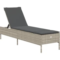 Maison Exclusive - Chaises longues avec coussins lot de 2 gris résine tressée Outlet