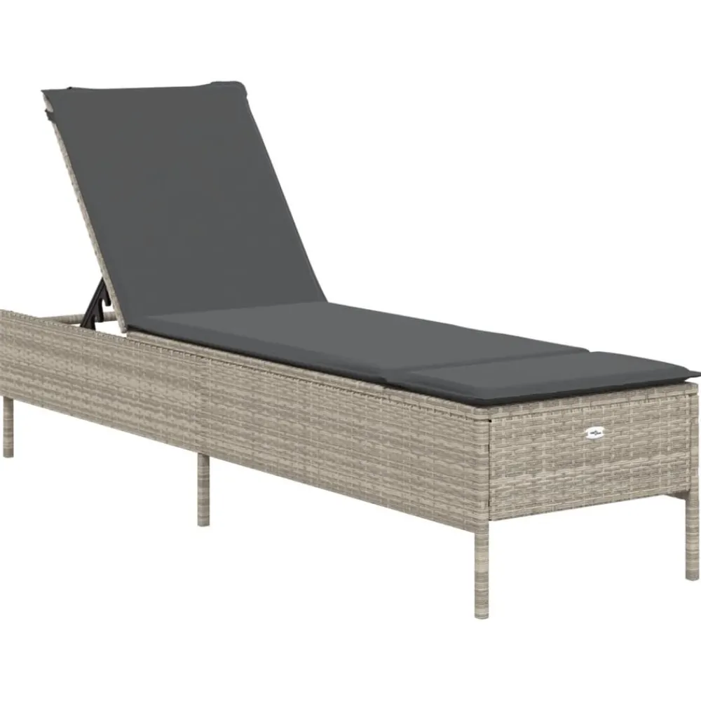 Maison Exclusive - Chaises longues avec coussins lot de 2 gris résine tressée Outlet