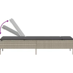 Maison Exclusive - Chaises longues avec coussins lot de 2 gris résine tressée Outlet
