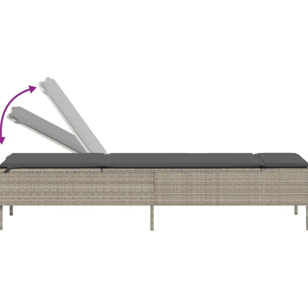 Maison Exclusive - Chaises longues avec coussins lot de 2 gris résine tressée Outlet