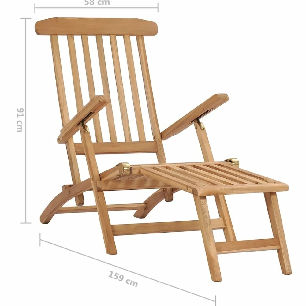 Maison Exclusive - Chaises longues de jardin et repose-pied et table bois de teck Sale