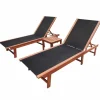 Maison Exclusive - Chaises longues lot de 2 et table bois d'acacia et textilène