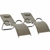 Maison Exclusive - Chaises longues textilène lot de 2 taupe et gris Discount