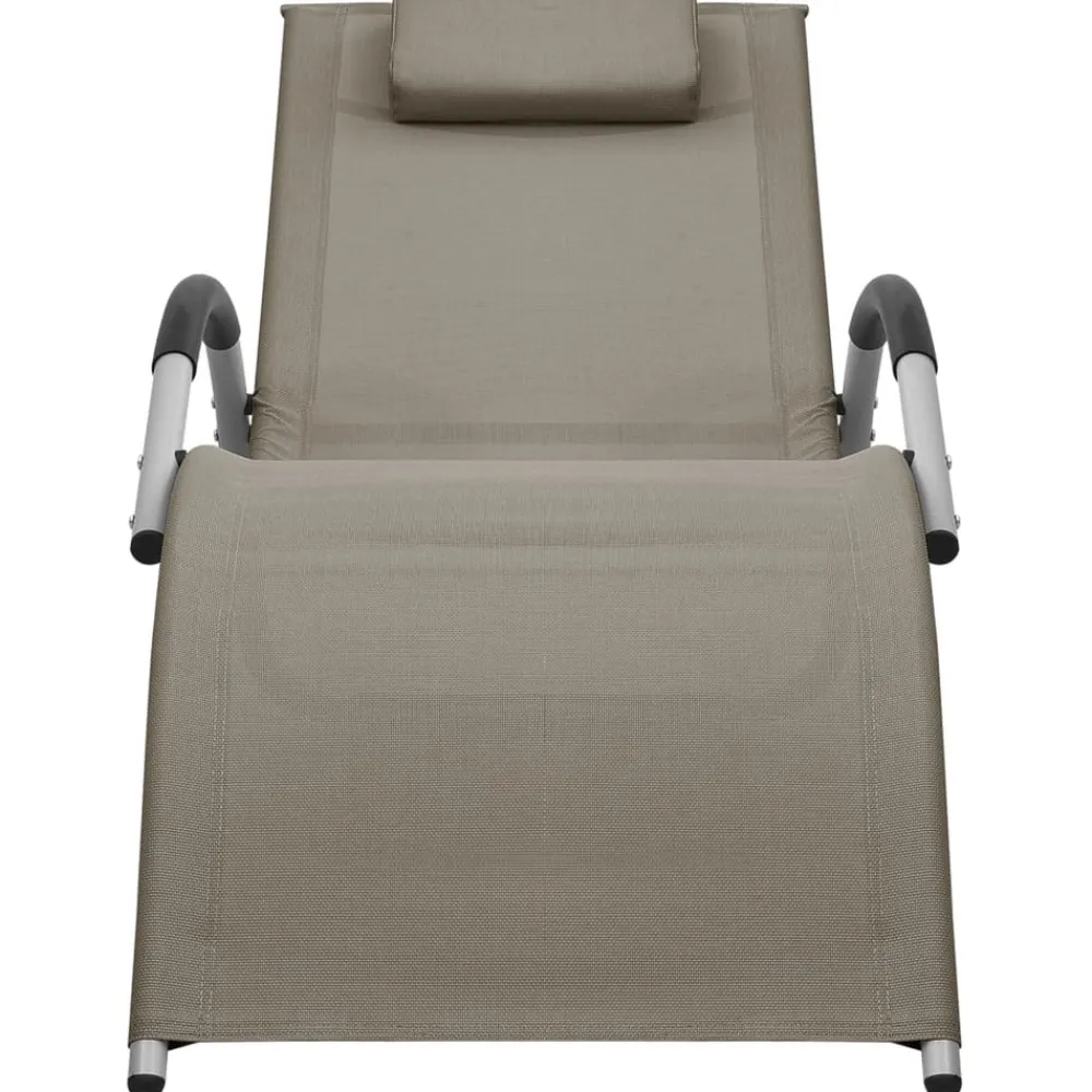 Maison Exclusive - Chaises longues textilène lot de 2 taupe et gris Discount