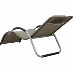Maison Exclusive - Chaises longues textilène lot de 2 taupe et gris Discount
