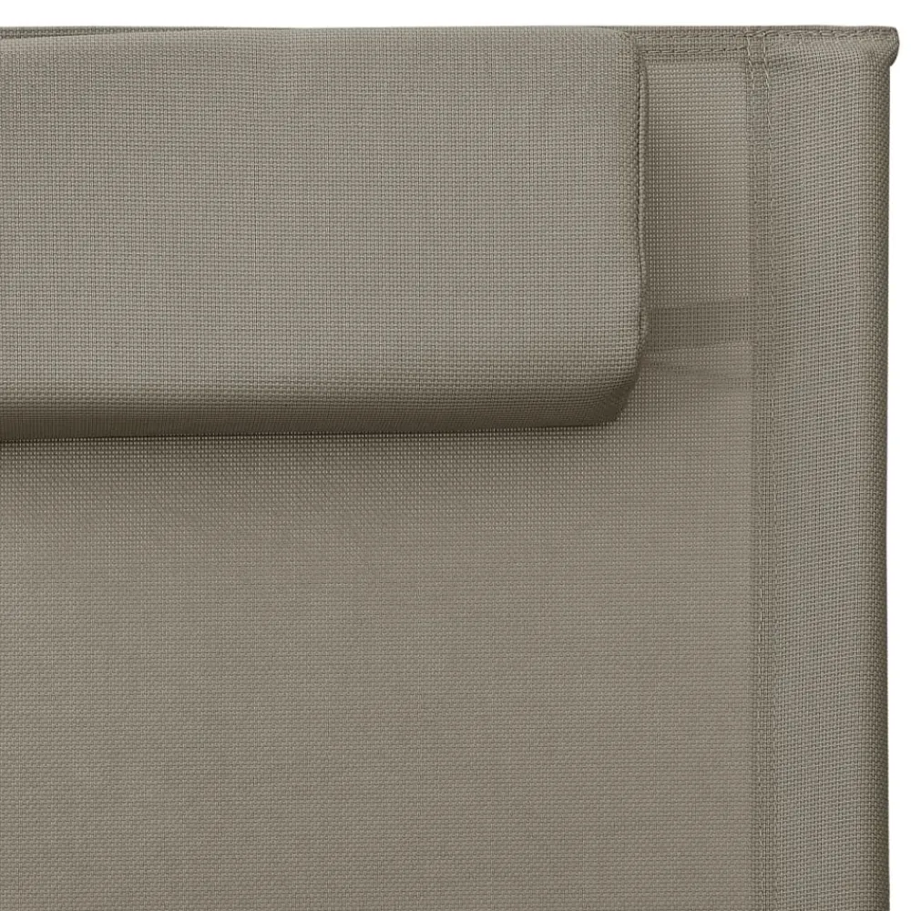 Maison Exclusive - Chaises longues textilène lot de 2 taupe et gris Discount