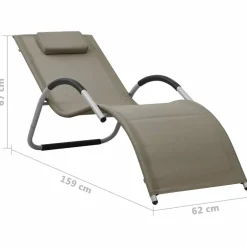 Maison Exclusive - Chaises longues textilène lot de 2 taupe et gris Discount