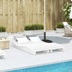Maison Exclusive Bains De Soleil, Transats Et Hamacs | - Chaises longues lot de 2 blanc 205x60x31,5cm bois massif de pin