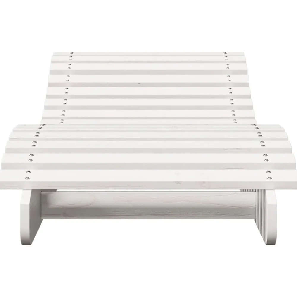 Maison Exclusive Bains De Soleil, Transats Et Hamacs | - Chaises longues lot de 2 blanc 205x60x31,5cm bois massif de pin