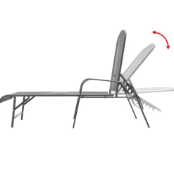 Maison Exclusive Bains De Soleil, Transats Et Hamacs | - Chaises longues lot de 2 avec table acier anthracite