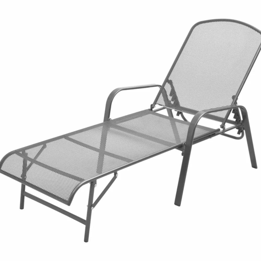 Maison Exclusive Bains De Soleil, Transats Et Hamacs | - Chaises longues lot de 2 avec table acier anthracite
