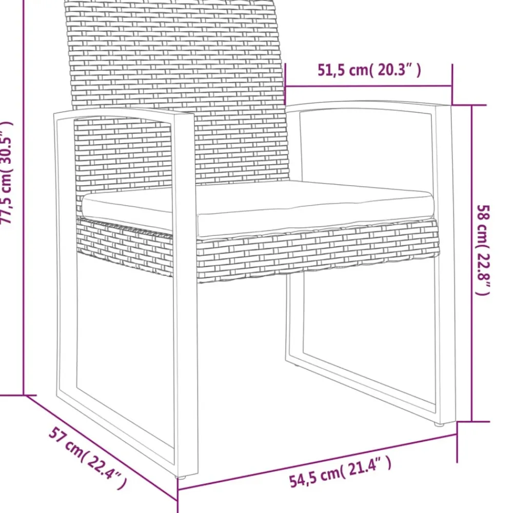 Maison Exclusive - Chaises à manger de jardin lot de 2 noir rotin pp Best