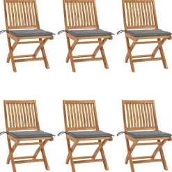 Maison Exclusive - Chaises pliables de jardin avec coussins lot de 6 bois de teck New