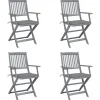 Maison Exclusive - Chaises pliables d'extérieur lot de 4 et coussins bois d'acacia Discount