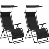 Maison Exclusive - Chaises pliables de terrasse lot de 2 textilène noir Clearance