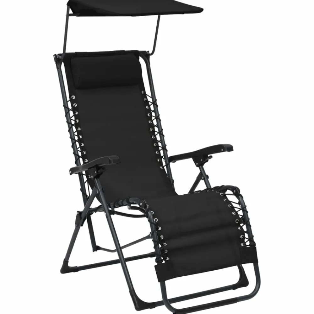 Maison Exclusive - Chaises pliables de terrasse lot de 2 textilène noir Clearance