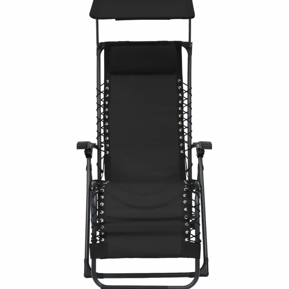Maison Exclusive - Chaises pliables de terrasse lot de 2 textilène noir Clearance