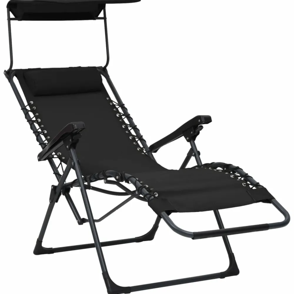 Maison Exclusive - Chaises pliables de terrasse lot de 2 textilène noir Clearance
