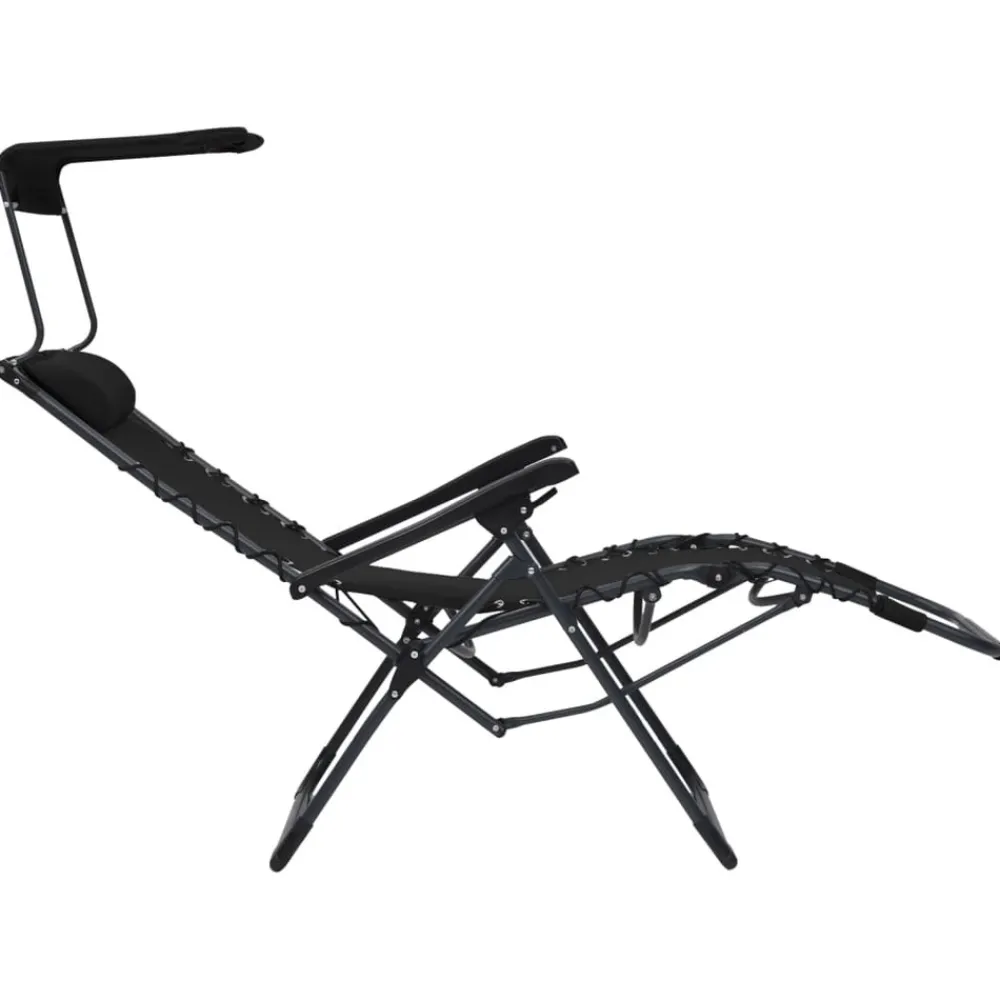 Maison Exclusive - Chaises pliables de terrasse lot de 2 textilène noir Clearance
