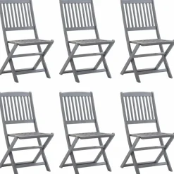 Maison Exclusive - Chaises pliables d'extérieur lot de 6 et coussins bois d'acacia Discount