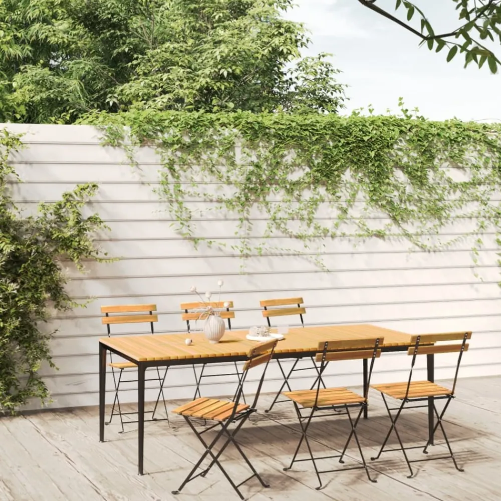 Maison Exclusive - Chaises pliables de jardin lot de 6 acier bois d'acacia massif New