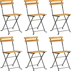 Maison Exclusive - Chaises pliables de jardin lot de 6 acier bois d'acacia massif New