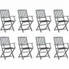 Maison Exclusive - Chaises pliables d'extérieur lot de 8 et coussins bois d'acacia Clearance