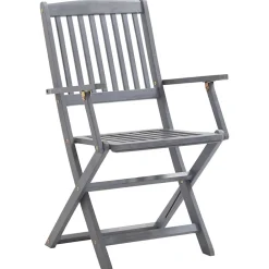 Maison Exclusive - Chaises pliables d'extérieur lot de 8 et coussins bois d'acacia Clearance