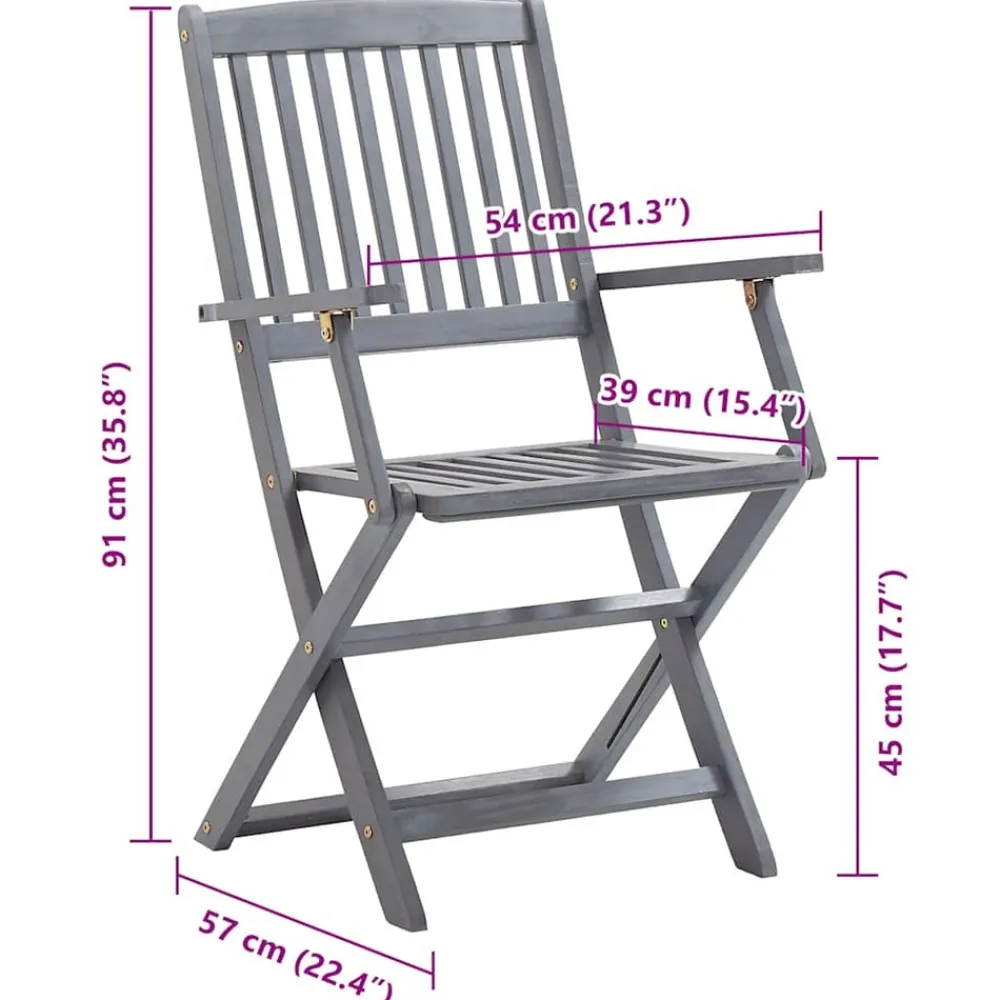 Maison Exclusive - Chaises pliables d'extérieur lot de 8 et coussins bois d'acacia Clearance