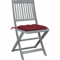 Maison Exclusive Tables Et Chaises De Jardin | - Chaises pliables d'extérieur lot de 2 et coussins bois d'acacia